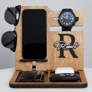 Personalized Gift For Dad From Daughter, Unique Gift For Dad, Dad Birthday Gift, Docking Station For Dad, Personalized Docking Station Men image 2