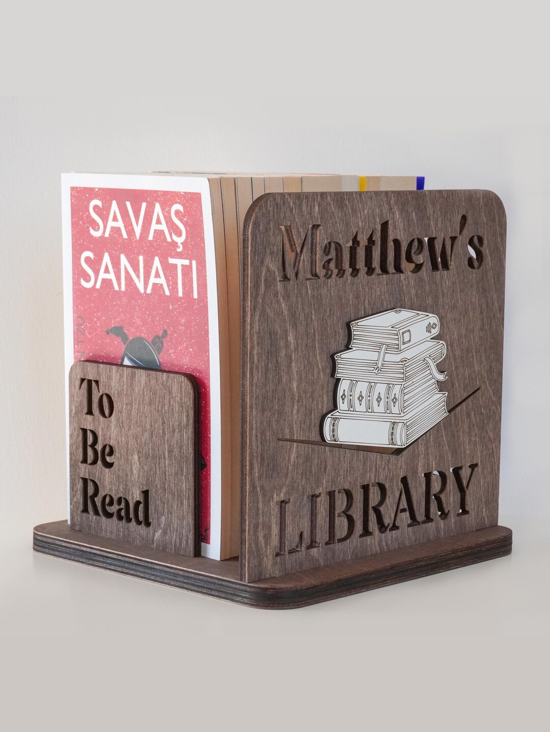 Personalized Wooden Book Holder Stand: Laser Cut Birch Plywood - Etsy