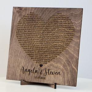 Valentines Day Gift For Him, Engraved Song Lyrics For Couples, Gift For Husband, Husband Fathers Day Gift, Fathers Day Gift for Husband
