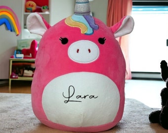 Personalized cuddly toy approx. 30 cm, cuddly friend, sleeping animal, Easter gift, birthday gift, unicorn, pig horn