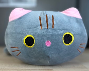 Kuscheltier personalisiert ca. 30cm, Kuschelfreund, Schlaftier, Geburtstagsgeschenk, Ostergeschenk, Katze, Kätzchen Grau