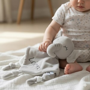 Ostergeschenk für Kinder Schmusetuch personalisert Kuscheltuch Tröster Geburt Begleiter Babygeschenke Geschenkidee Schlafhilfe Elefant