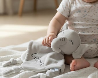 Easter gift for children: Personalized cuddly toy, comforter, birth companion, baby gift, gift idea, sleep aid, elephant
