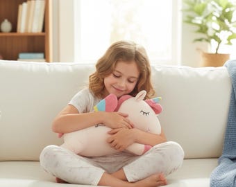 Regalo di Pasqua personalizzato, peluche, circa 30 cm, per bambini, amico coccoloso, peluche per dormire, ideale per compleanni, nascite, battesimi, unicorno