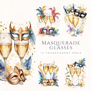 Clipart fête mascarade téléchargement immédiat PNG, clipart pour la Saint-Sylvestre, fournitures pour travaux manuels en papier, Images de scrapbooking, fournitures pour fabrication de cartes