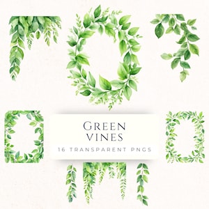 Guirnalda de follaje, decoración botánica para bodas, corona de vides verdes, descarga instantánea