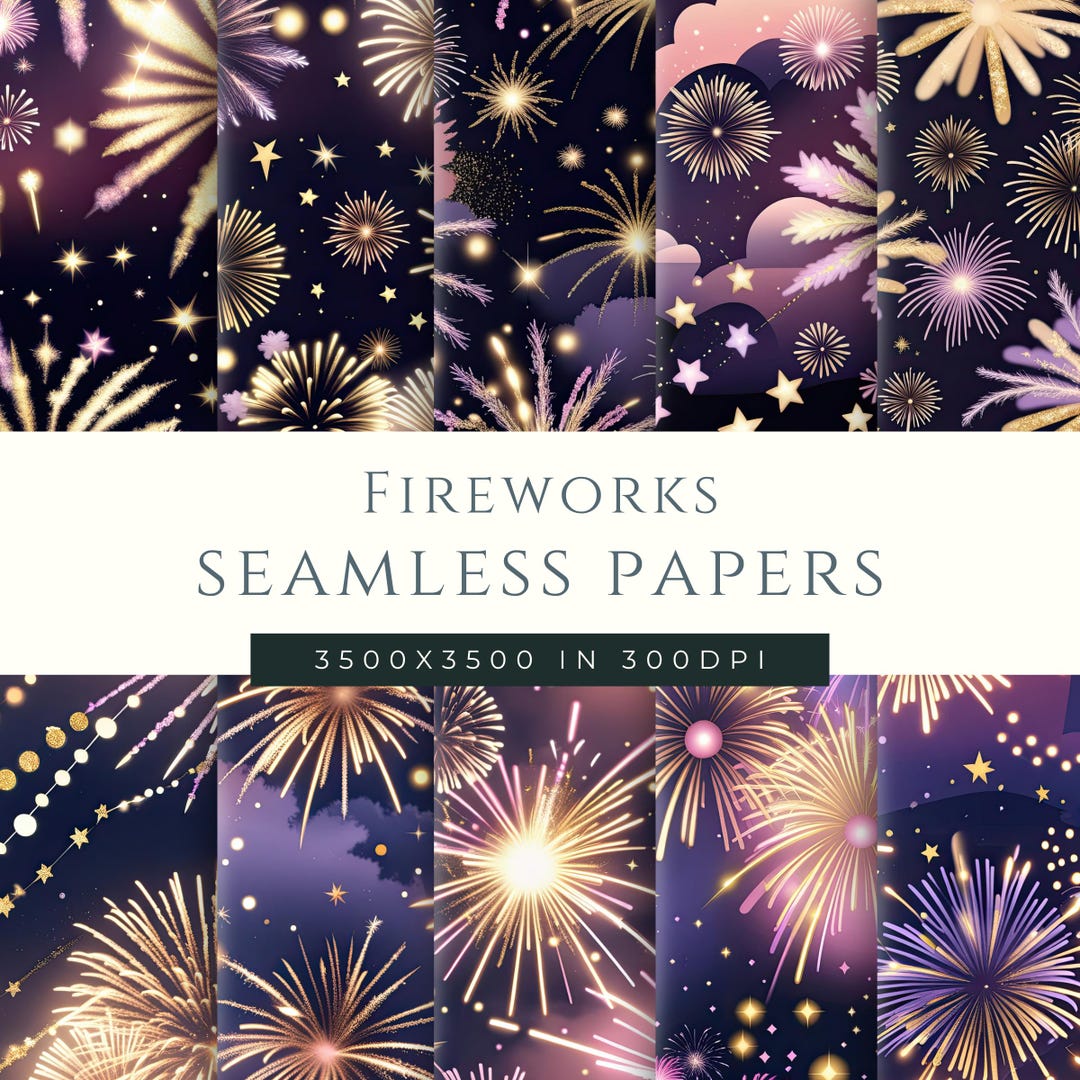 Seamless Pattern, Fireworks Digital Paper, Instant Download, Party ...