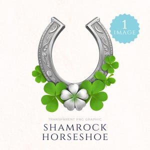 Clipart fer à cheval porte-bonheur, Luck of the Irish, PDF de la Saint-Patrick, scrapbooking trèfle, fournitures de fabrication de cartes, créations en papier
