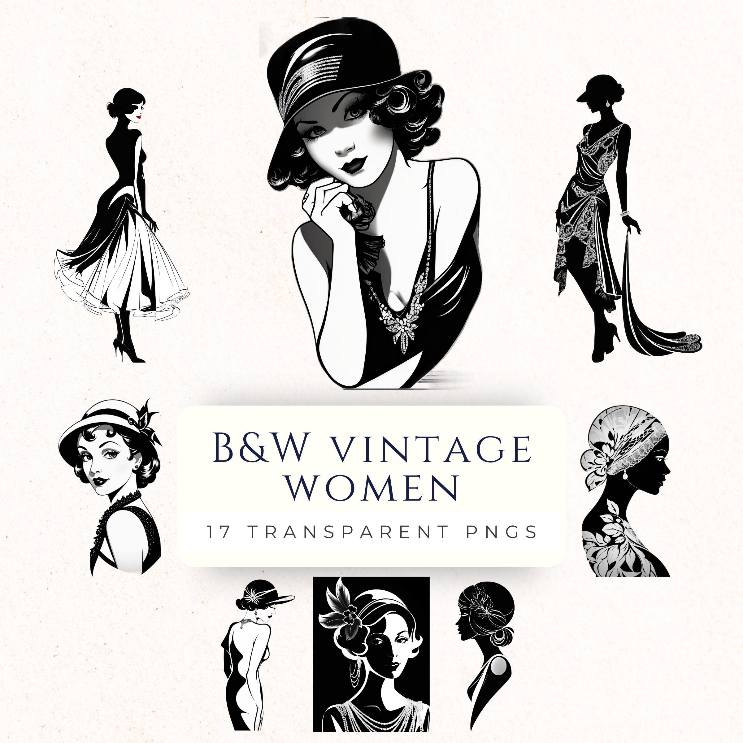 Vintage woman silhouette - Etsy Österreich, image size:2400x2400