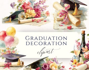 Imágenes prediseñadas PNG de decoración de graduación, gráficos de la Clase de 2026 para invitaciones de graduación, decoración de fiestas y álbumes de recortes.