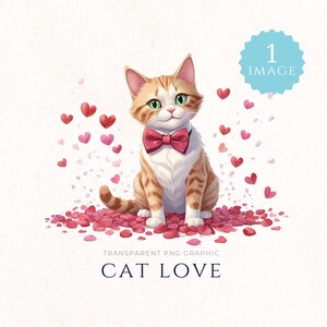 Clipart chat Saint-Valentin, clipart unique, graphique Saint-Valentin, fournitures de fabrication de cartes, journal indésirable, amour de chat, créations de papier