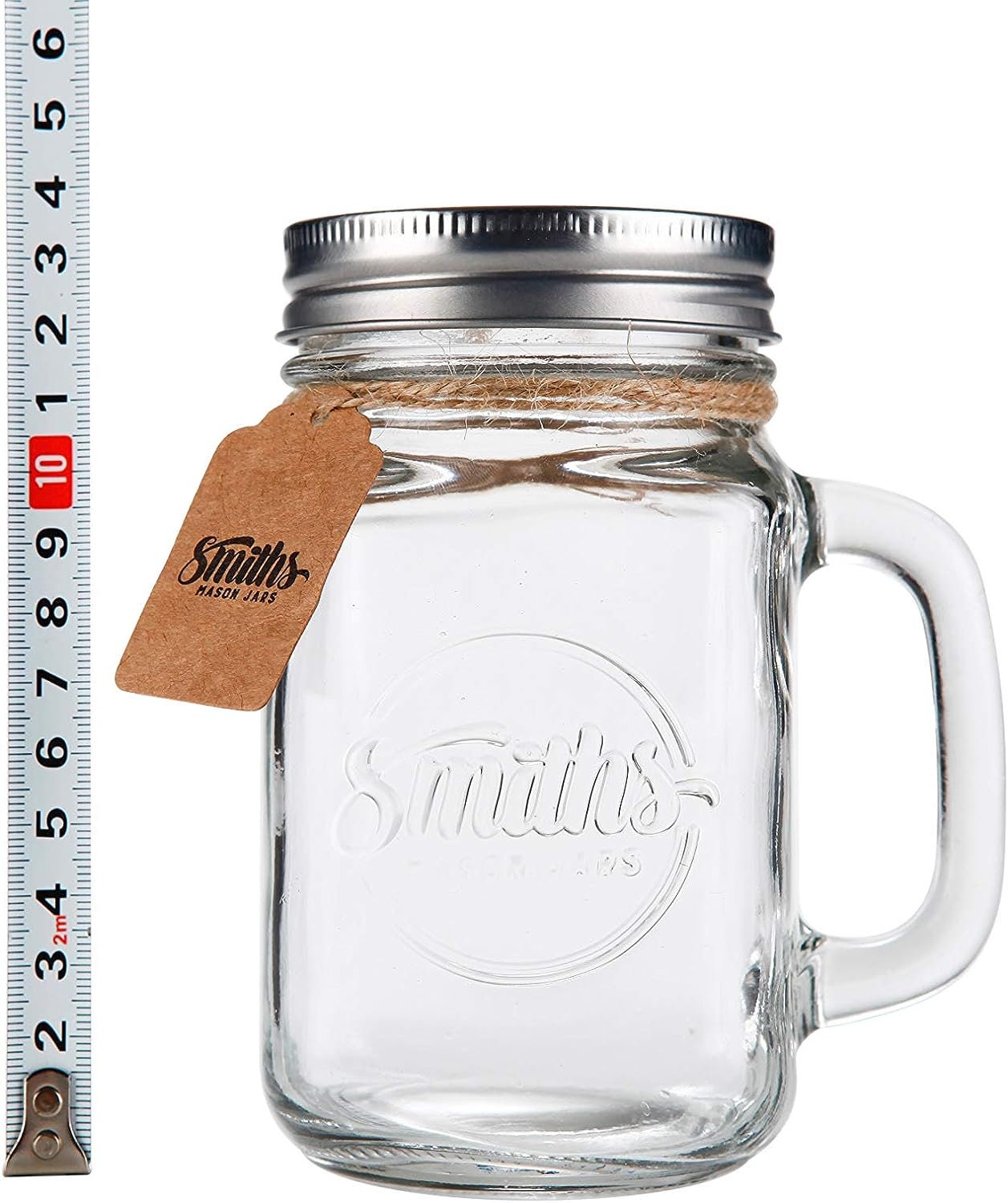 Smiths Mason Jars 6 Packs 16oz (473ml) Glass Jars with Handles