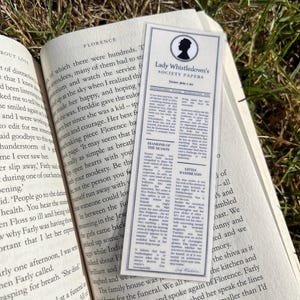 BRIDGERTON lady whistledown bookmark