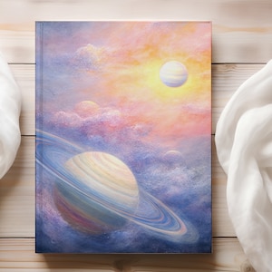 Custom Saturn Journal, Personalized Journal, Saturn Gifts, Space Gifts, Planets Gift, Journaling Notebook, Dotted Journal, Dream Journal