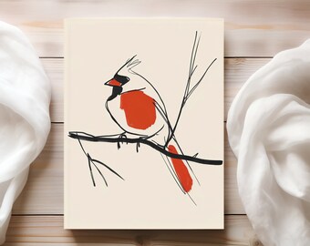 Artistic Cardinal Journal, Custom Journal, Personalized Gift, Gift for Bird Lover, Gift for Birder, Birthday Gift for Her, Dotted Journal