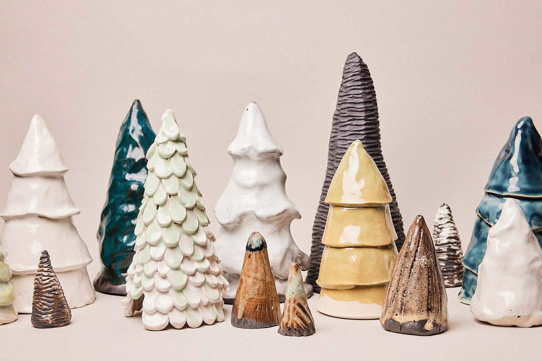Dekorativer Weihnachtsbaum aus Keramik Etsy.de
