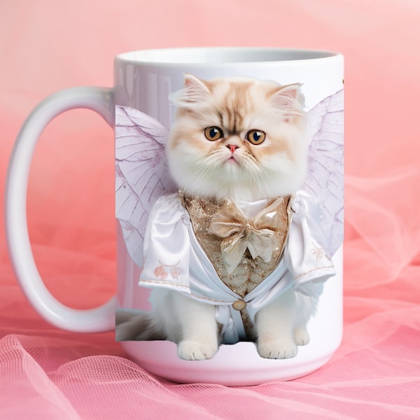 Valentine's Short-Haired Exotic Cat Mug - Heartwarming Gift for Cat Lovers!