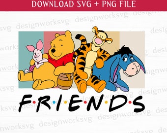 Vrienden Svg, familievakantie Svg, afdrukbare bestanden, Png voor sublimatie