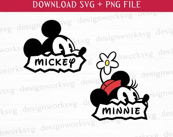 Paar familie-uitje Svg, muis en vrienden Svg, muis hoofd Svg, afdrukbare bestanden, Png voor sublimatie