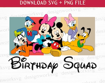 Musfödelsedagsgrupp Svg, Mus och vänner Svg, Semesterläge Svg, Familjesemester Svg, Utskrivbara filer, Png för sublimering