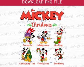 Christmas Mouse And Friends Png, Wesołych Świąt Png, Dekoracje świąteczne Png, Bałwan Png, Pliki do druku, Png do sublimacji