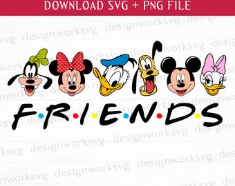 Mus och vänner SVG, mus och vänner Svg, familjesemester Svg, mus, huvud Svg, prinsessa, utskrivbara filer, Png för sublimering