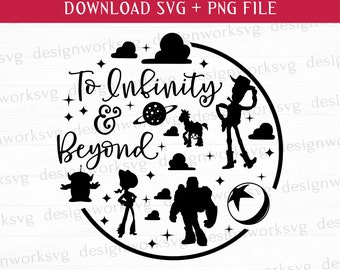 Toy Friends Svg, To Infinity and Beyond Svg, Cowboy Svg, Family Vacation Svg, Family Trip Svg, Arquivos para impressão, Png para sublimação