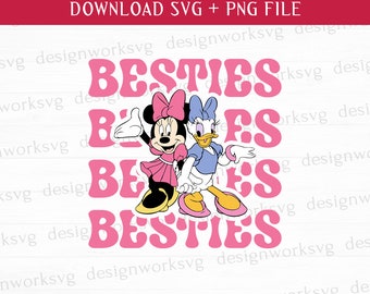 Besties Svg, Miss Mouse And Friends Svg, Mouse Svg, Princess Svg, Retro Mouse Svg, Png, Pliki do druku, Png do sublimacji
