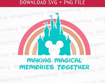 Mouse Rainbow Castle Svg, Princess Svg, Magic Castle Svg, Printable Files, Png For Sublimation