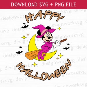 Happy Halloween Svg, Halloween Princess Svg, Mouse Head Svg, Princess, Printable Files, Png For Sublimation