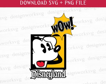 Muis Wow Svg, muis hoofd Svg, afdrukbare bestanden, Png voor sublimatie