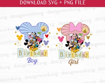 Urodziny Myszki Svg, Urodziny Myszki Miss Svg, Myszka Svg, Głowa Svg, Księżniczka, Pliki do druku, PNG do sublimacji