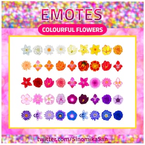 Flower Mega Pack: 45 Bunte Blumen Emotes (Twitch, Discord, Kick, YouTube, Facebook)