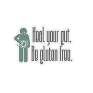 Sticker sans gluten, Sticker Guérissez vos intestins, Sticker pour journal de santé, Étiquette de santé digestive, Autocollant en vinyle de modes de vie sains, Sticker santé intestinale