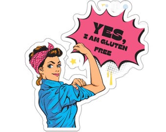 Retro Superhero Gluten-Free Sticker, Celiac Awareness