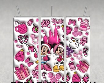 Bicchiere natalizio 3D Topolino e Minnie (20 oz)