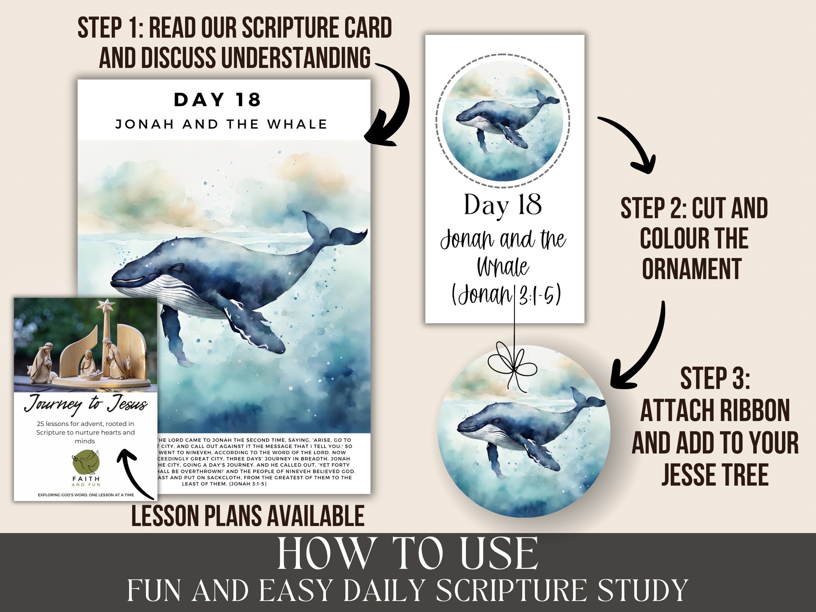 Jesse Tree Printable Jesse Tree Ornaments Advent Ornaments Catholic Advent Calendar Nativity ...