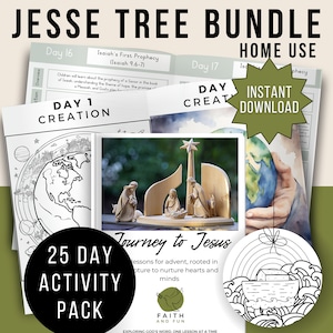 DIY JESSE TREE bundle | Jesse tree printable | printable advent | Jesse tree activity | nativity bundle | homeschool Christmas unit |