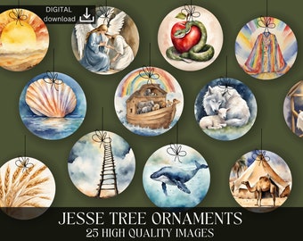 Jesse Tree Ornaments Printable Coloring Pages Etsy