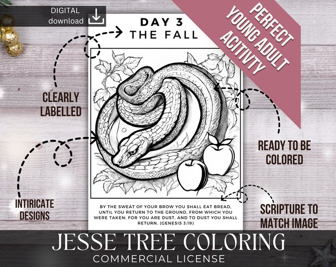 DIY JESSE TREE - Printable Pdf Jesse Tree Coloring Book - Christmas ...