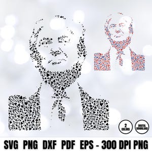 2024 Trump SVG, Donald Trump silhouet en gezicht clipart, politiek digitaal ontwerp voor Cricut, verkiezing png, digitale download