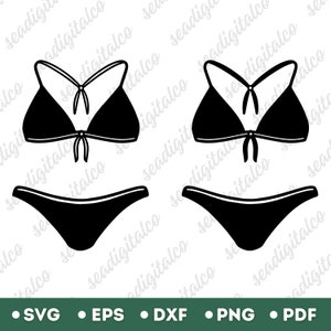 Bikini Svg, Bikini Design Svg, Swimsuit Svg, Swimsuit Clipart, Swimwear Svg, Swimming Dxf, Summer Time, Svg Files for Cricut, PNG & DXF