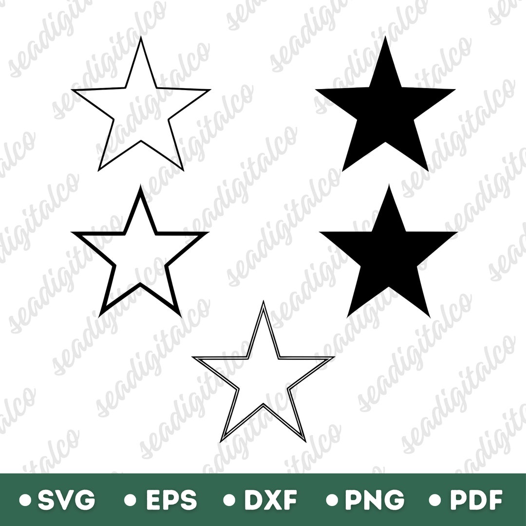 Star SVG Files, Star Outline Svg, Star Silhouette, Stars Svg File for