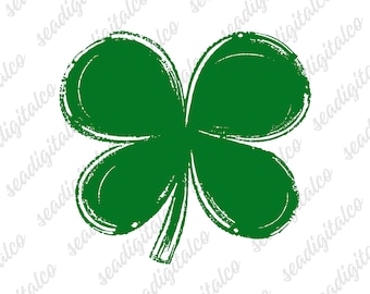 Clover Svg, Shamrock Svg, St Patricks Day Svg, Four Leaf Svg, Lucky Clover Svg, Irish Svg, Cut File for Cricut, Digital Download SVG & PNG
