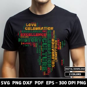 Zwarte geschiedenis SVG-PNG | Black History Month en Juneteenth-ontwerpen | Kaart Afrikaanse Svg | Afro-Amerikaanse sublimatiebestanden voor Cricut
