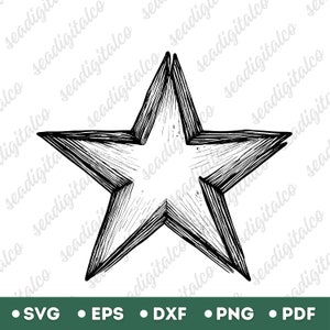 Hand Drawn Star Svg, Doodle Stars Clipart, Star Vector Files, Stars Svg for Cutting, Star Clip Art, Instant Download, Cricut Svg, DXF & PNG