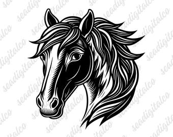 Horse Silhouette, Horse SVG, Horse Head Svg, Horse Clipart, Horse Vector, Horse Lover Svg, Horse Cricut Cut Files, Laser Cut File, DXF EPS