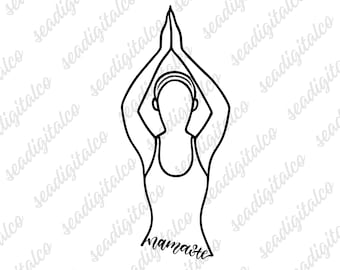 Yoga SVG, Namaste Svg, Meditation Svg, Yoga Pose Svg, Yoga Girl Silhouette, Mama Yoga Pose Svg, Yoga Clipart, Yoga Cut File, Outline Art Svg