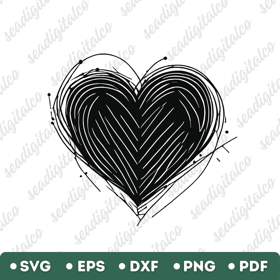 Heart Svg, Hand Drawn Heart Svg, Doodle Heart Svg, Scribble Heart Svg ...