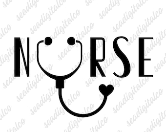 Nurse SVG, Stethoscope SVG, Nursing Svg, Nurse Life Svg, Nurse Love Png, Heart Stethoscope Svg, Digital Clipart, Cut Files For Cricut, DXF